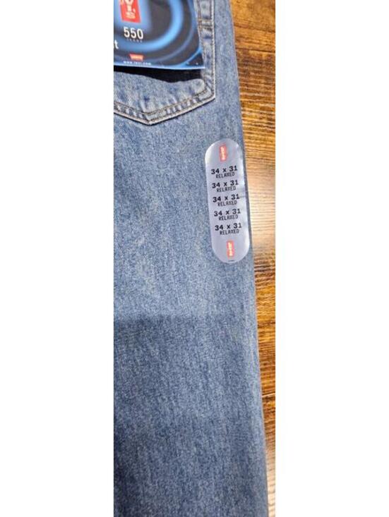 VTG 90s Levi's 550 Relaxed Fit Jeans Mens 34x31 Blue 100% Cotton Denim Deadstock - Picture 7 of 8